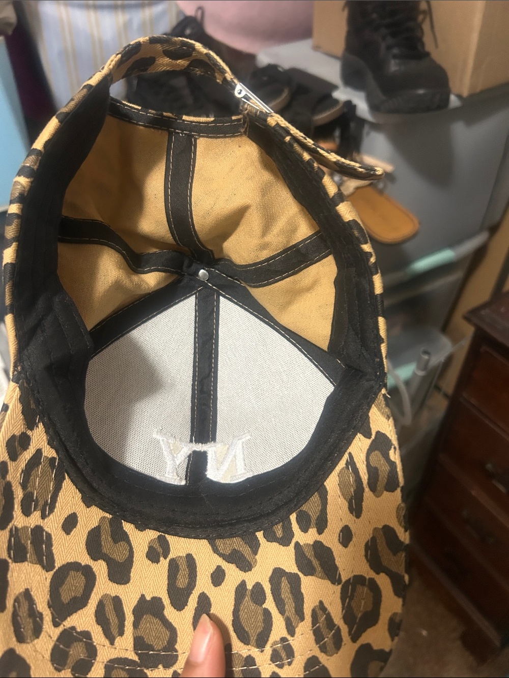 SHEIN Leopard Print NY Baseball Cap - Tan & Black - Picture 2 of 3